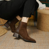Commuter Retro Style ~ Chelsea Short Boots Women New Frosted Coarse Boots And Ankle Boots HZ0115