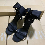 ZA New 2025 Spring And Autumn High Heel With A Gripping Bag And Bows Fashion Wearing Women's Sandals HZ0115