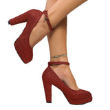 New Round Head High Heel Single Shoes Waterproof Table Professional Work Shoes With Sexy White Light Mouthed Woman HZ0115