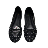 ZA Home 2025 New Fashion Women's Shoes Beige Bow Decorated Full Of Stars Ballet Wind Flat Shoes Comfortable HZ0115