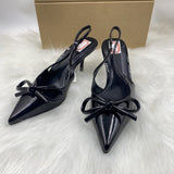 ZAJ2025 Bow Head Sandals New French Light-Tip Wine Red Patent Leather Fine Heel High Heels HZ0115