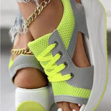 Slope Hed Sandals Women 2025 Summer New Large-Size Sports Sandals Laces With Rocking Soles HZ0115