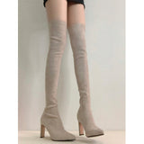 High-Heeling Boots Women 2025 New Thin Boots Thick And Knee Long Boots Show Thin Small High-Clinity Elastic Boots HZ0115