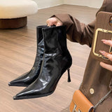 Sharp High Boots Children With 2025 Autumn And Winter New Temperament Patent Skin Bare Boots Skinny Boots HZ0115