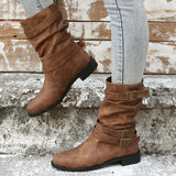 Large-Size Women's Boots 2025 Autumn And Winter New Low-Bottom Low-Key And Women's Boots In The Boots Women's Batch HZ0115