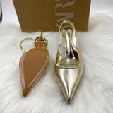 ZA Home In The Autumn Of 2025 On The New Golden Sharp Behind The High-Heeled Women Muqin Shoes Small Fine Heel Big Size List HZ0115