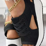 Slope Hed Sandals Women 2025 Summer New Large-Size Sports Sandals Laces With Rocking Soles HZ0115