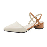 2025 Summer New Women's Fairies Coarse Heel One-Word With The Back Of The Air Cool Evening Shoes Single Shoes HZ0115