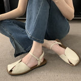 Baotou Sandals Women 2025 New Summer Korean Version Of The Sen Series Retro Fairy Wind Casual Soft Flat Bottom Roman Shoes HZ0115