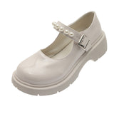 French Retro British Style Small Leather Shoes Women 2025 Spring New Beaded Fairy With Thick-Soled Mary Jane Single Shoes HZ0115