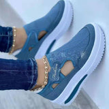Large-Size Casual Single-Shoe Women In The Spring Of 2025 New Light Bleed Magic Stick Thick Bottom Breathable Daily Single Shoes HZ0115