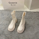 White Skinny Martin Boots Children's Shoes 2025 Summer Small Ankle Boots Spring And Autumn Winter Boots Single Boots HZ0115