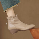 Ju Soft British Style Retro Slope And Short Boots Women 2025 New Autumn And Winter Plus Velvet After Zippered Chelsea Boots HZ0115