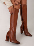 Dropshopping2025 Winter New Fashion High-Tend Size 40-43 Pointed Side Zipper High-Sleest Girl HZ0115