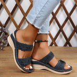 Large-Size 2025 Summer New Retro Leisure Flowers High Heel Women's Shoes And Slippers HZ0115