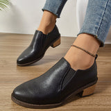 Large-Size 36-43-43-Yard Women's Shoes In The Spring And Autumn Of 2025 Pointed Thick Heel Deep Mouth Single Shoes Simple Heel Heel Shoes Women HZ0115