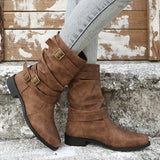 Large-Size Women's Boots 2025 Autumn And Winter New Low-Bottom Low-Key And Women's Boots In The Boots Women's Batch HZ0115