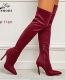 Over-Knee Boots High Heel Side Zipper Female Boots Wish Female Boots HZ0115