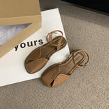 Baotou Sandals Women 2025 New Summer Korean Version Of The Sen Series Retro Fairy Wind Casual Soft Flat Bottom Roman Shoes HZ0115
