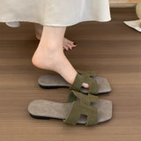 Slippers Women Wear Summer New Korean Cool Drag Soft Flat Bottom One-Word Drag Seaside Beach Shoes HZ0115