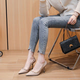 2025 Spring And Summer New Rivet Tip High Heel Female Fine Leather Black Patent Leather OL Nightclub Ultra-High Heel Single Shoes HZ0115