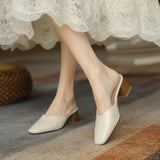 Vintage Coarse Half-Slippers Women's Summer New With A Catch-Up Cool Slippers Without Heel Muller Shoes Outside Wear HZ0115