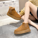 20 Autumn And Winter New Women's Thick Snow Boots Cotton Shoes Warm Plus Velvet Round Head Jacket Cotton Boots 43 HZ0115