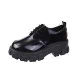 Women With Small Leather Shoes New Spring 2025 British Wind Students Retro Thick-Soled Single Shoes Small Pine Shoes HZ0115