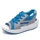 Slope Hed Sandals Women 2025 Summer New Large-Size Sports Sandals Laces With Rocking Soles HZ0115