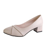 Coarse Heel Single Shoes Women 2025 New Spring And Summer Small Fragrant Wind Soft Leather Soft Sole Commuting Women's Shoes Square Head Gentle Mary Jane Shoes HZ0115