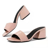 Wish Fashion Large-Size Women's Shoes 2025 New Summer Heel Coarse Heel Wearing Sandals HZ0115