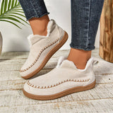 2025 New Fashion Plus Velvet Warm Northeast Cotton Boots Women Casual Solid Color Velvet Retro Large Size Snow Boots HZ0115