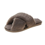 Autumn And Winter New Big Rabbit Velvet Cross With Couple Floor Cotton Slippers Indoor Warm Anti-Slip Cotton Slippers HZ0115