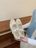 Fairy Style French Gentle Evening Shoes Women's Shoes 2025 New Spring Mesh Breathable Square Mary Jane Single Shoes HZ0115
