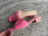 Fang Button Fish Mouth Slippers Women 2025 Summer New Korean Version Of Large-Size Fashion Wearing A Word Drag Coarse And Cold Slippers HZ0115