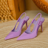 Z Family 2025 Autumn New Silk Satin Blue Sharp Tip Slender High Heel Women's Heel Stumbling Elegant Women's Sandals HZ0115