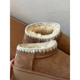 Hong Kong Thick Snow Boots 2025 Autumn And Winter New Fur Integrated Boots Thick-Soled Northeast Cotton Shoes HZ0115