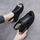 Pine Cake Thick Bottom Heel Shoes Women Wear 2025 After The Empty Word Buckle Cool Slippers Large Size High Heel Sandals Women HZ0115