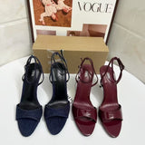 ZA2025 New Women's Shoes Low Heel Temperament High Heels Shallow Stud Single Shoes HZ0115
