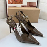 ZA Same Pointed Light Mouth Back Empty Single Shoes 2025 Spring And Autumn New Baotou Sandals With High Heels Apricot Color Woman HZ0115