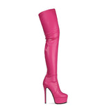 Ladies Boots Autumn And Winter Round Head Over The Knee Zipper Waterproof Table With Super High And Ladies Boots HZ0115