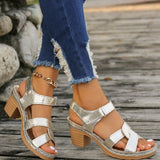 2025 Summer Thick Heel Sandals Light Hollow Pure Color Large Size Women's Foot Slippers Batch HZ0115