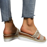 High-Heeled Slippers Women 2025 New Large Size 43 Rope Bottom Thick Bottom Fish Mouth Sandals Women HZ0115