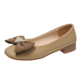Square Single-Shoe Women's One-Legged Shallow Women's Shoes 2025 Autumn New Evening Wind French Bow Bean Shoes HZ0115