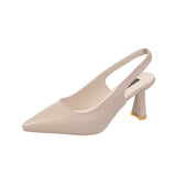 2025 Spring And Summer New Pointed High-Heeled Shoes Women's Fine Heel Head Sandals Behind The Empty Shallow Single Shoes Women Casual HZ0115