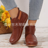 2025 Autumn And Winter Women's Shoes Fashion Code 43 Four Seasons Magic Stick Flat Bottom Short Boots Large Size Martin Boots HZ0115
