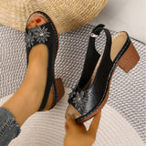 Large-Size Flowers High-Hees Cool Slippers Women 2025 Summer New Fashion Casual Cold Slippers Women HZ0115