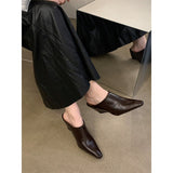 Baotou Half Slippers Women Small Head Slope And High Heel Cool Drag Fashion Outside Wearing Coarse Heel Lazy Muller Shoes HZ0115