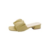 2025 Spring And Summer New High-Heded One-Word Slippers Women's Head Lazy Half-Fashion Folds Wearing Sandals Children HZ0115