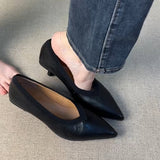 French Retro V-Mouth Fine Heel Single-Shoe Female Tip Temperament Pedal Professional High Heels HZ0115